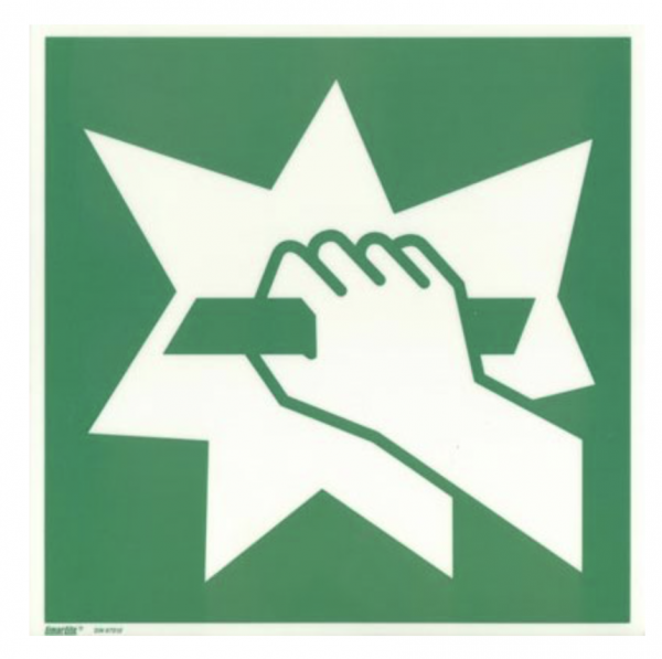 Symbol ISO7010 Notausstieg Aufkleber nachleuchtend